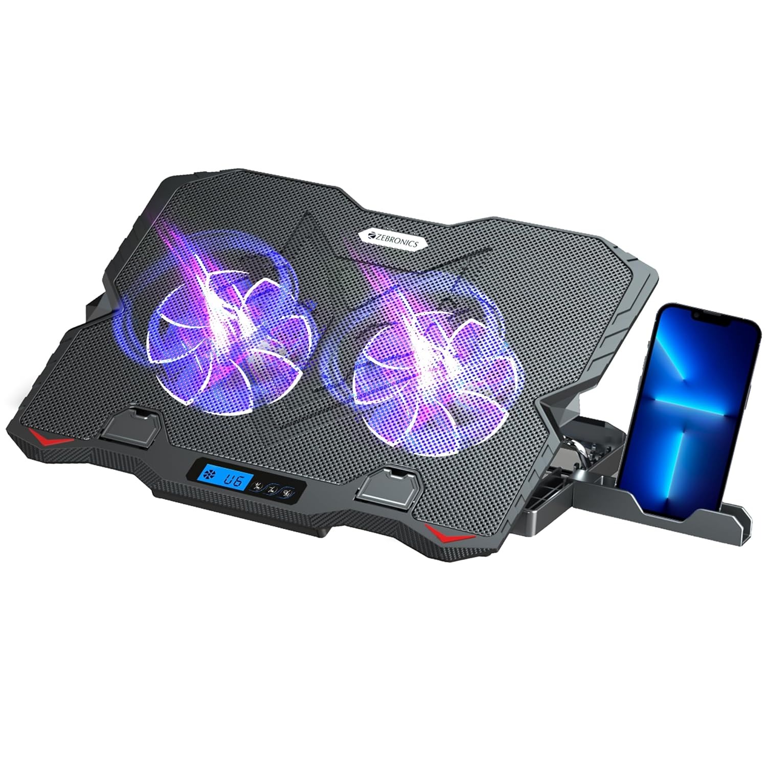 Zebronics NC5500D Laptop Cooling Pad, Dual Fans