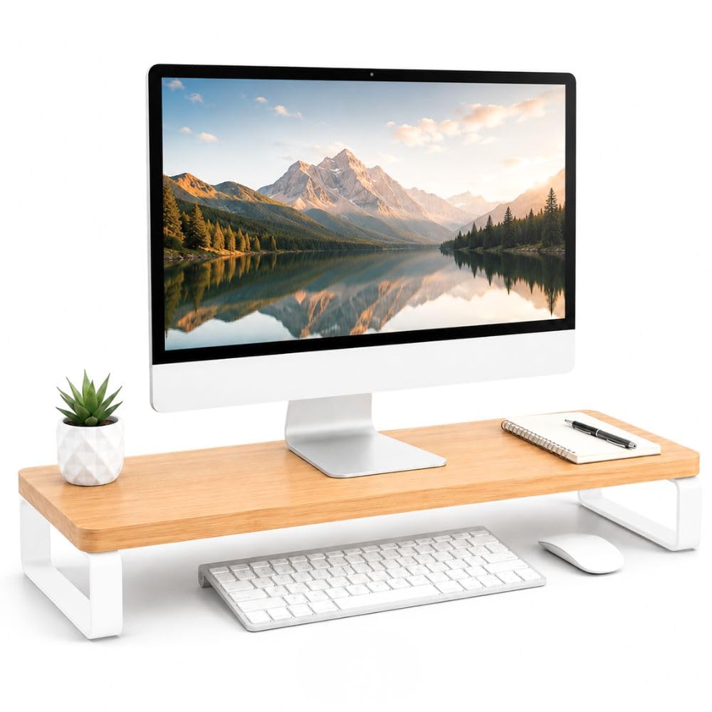 Decorlay Wooden Monitor Stand Riser with Storage
