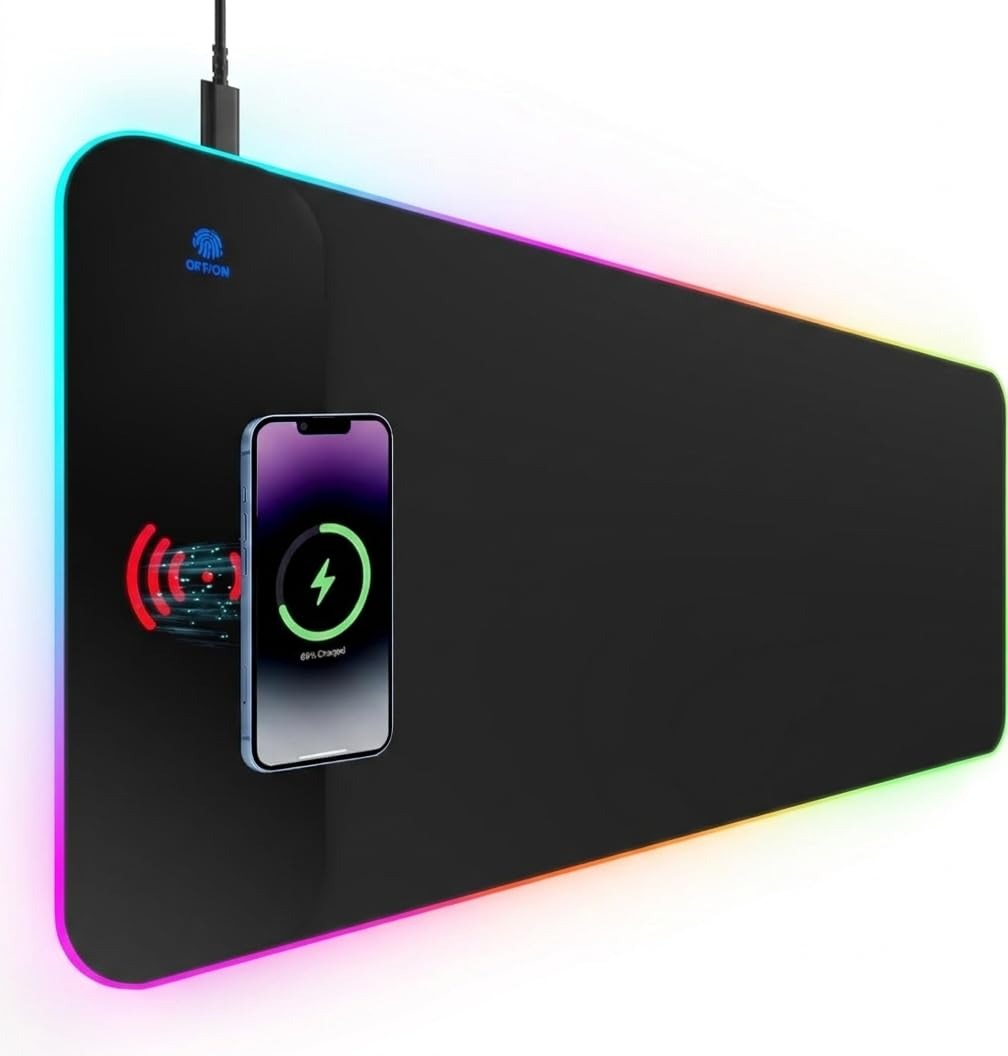 INOVERA RGB Gaming Mouse Pad with Wireless Charging