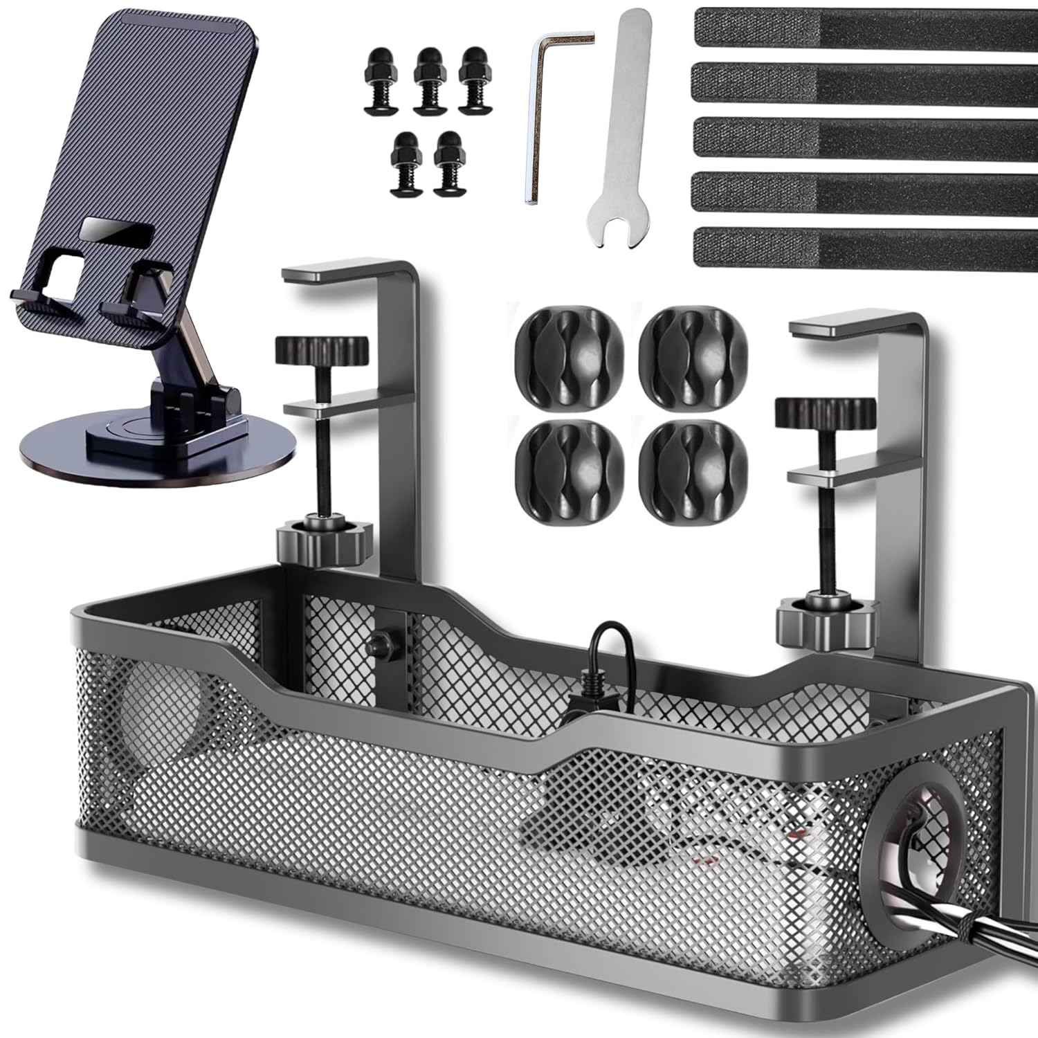 Joomouney Under Desk Cable Organizer Rack
