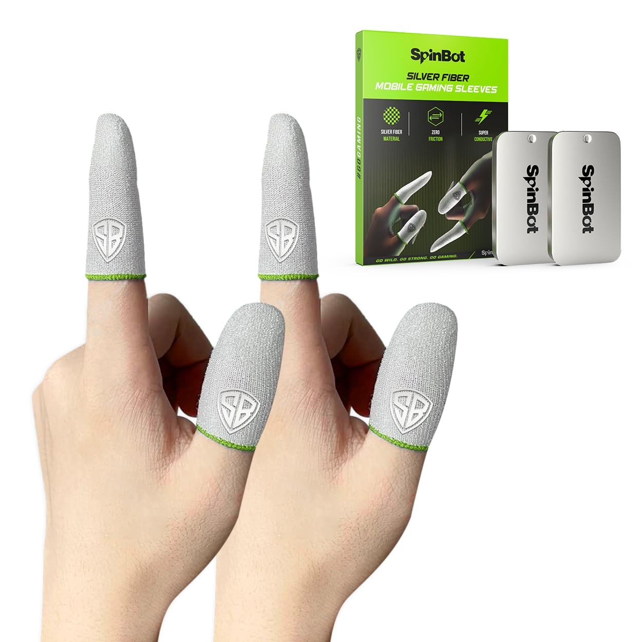 SpinBot Silver Fiber Finger Sleeves